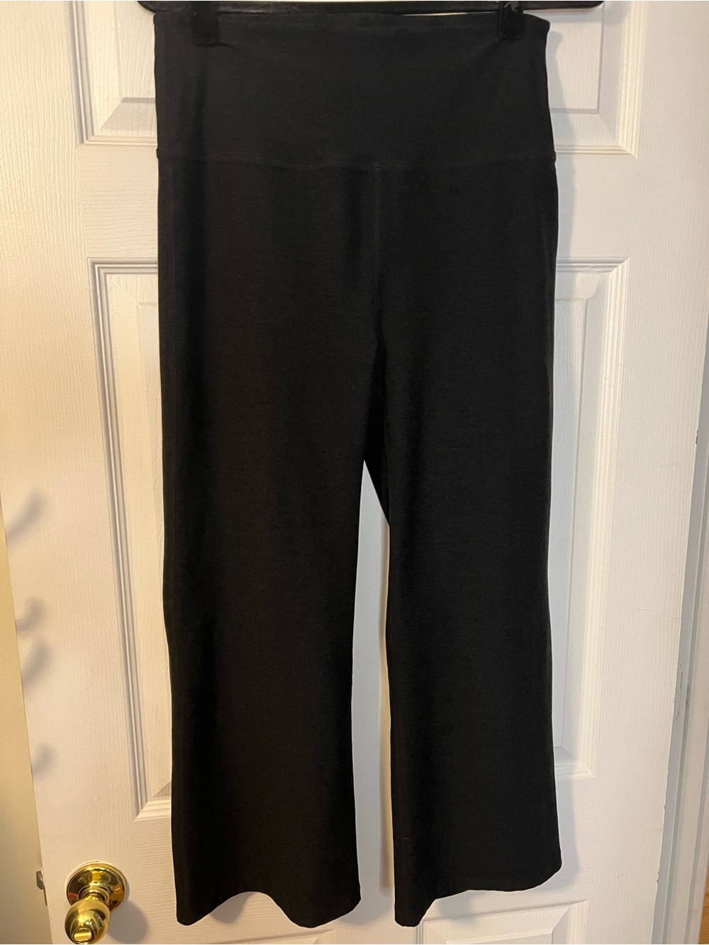 #060 Beyond Yoga Spacedye High Waisted Wide Leg Yoga Pant Black XL EUC